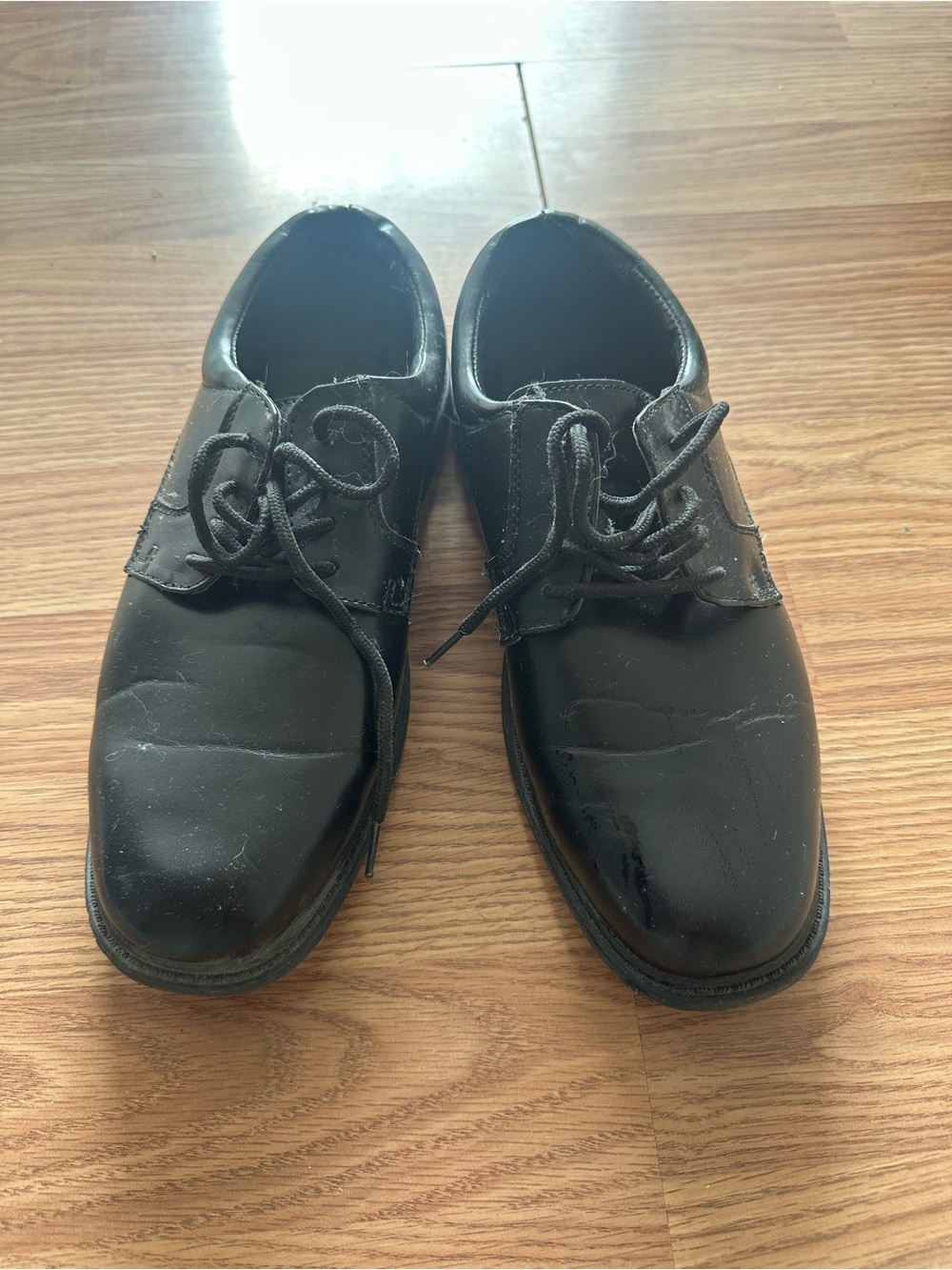 Boys Black Lace-Up Dress Shoes — Classic Formal Style